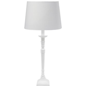 zdjęcie Biała lampa stołowa klasyczna z abażurem Salong